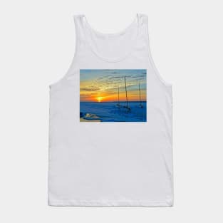 Iceboats at Dawn on Barnegat Bay, New Jersey. Tank Top